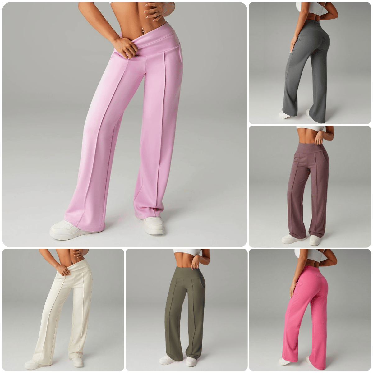 Niselle - Pantalon Femme Uni à Jambes Droites