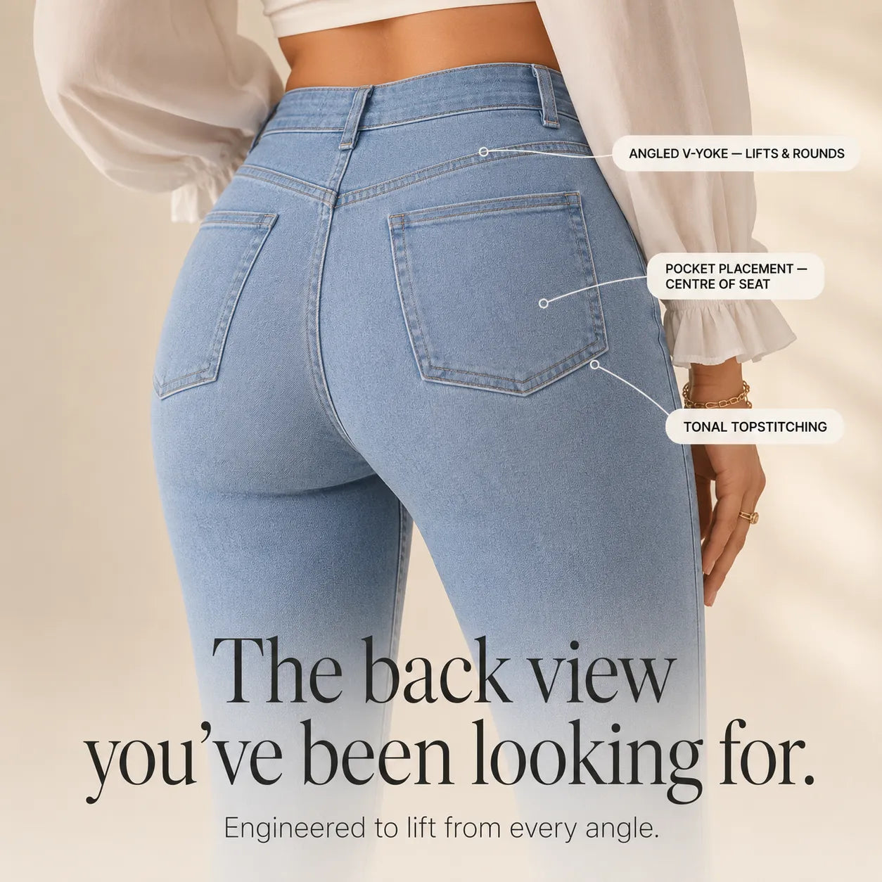 Jean Évasé Femme Curvella – Taille Haute, Coupe Sculptante