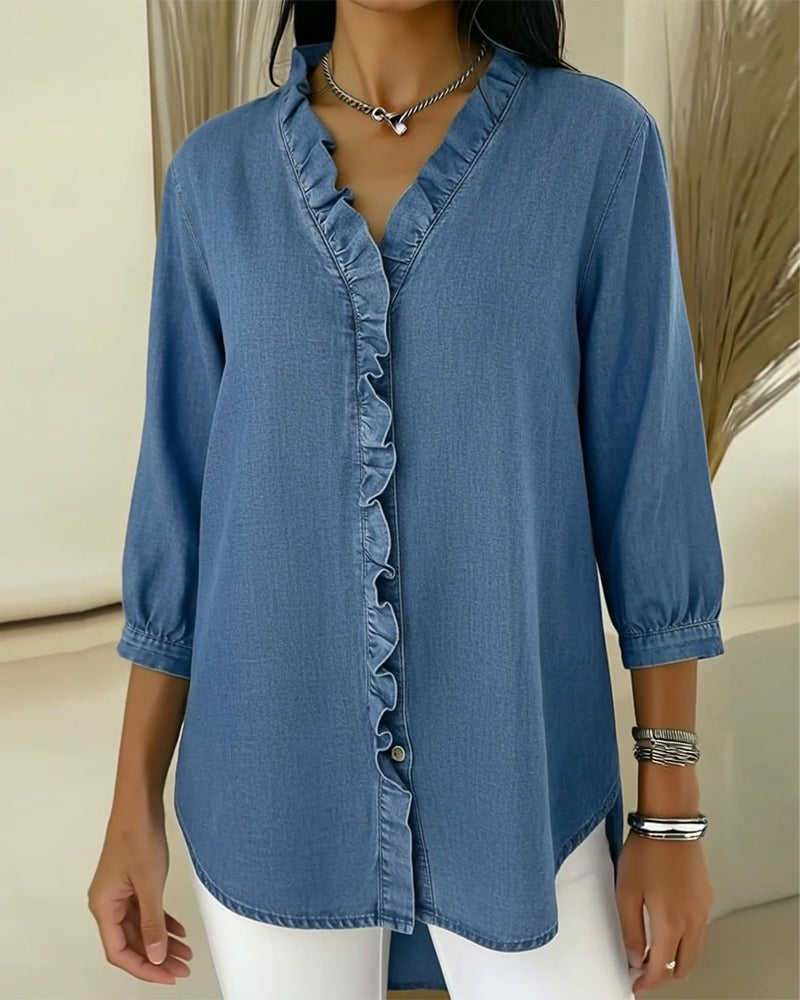 Elvari – Blouse élégante avec des détails en volants