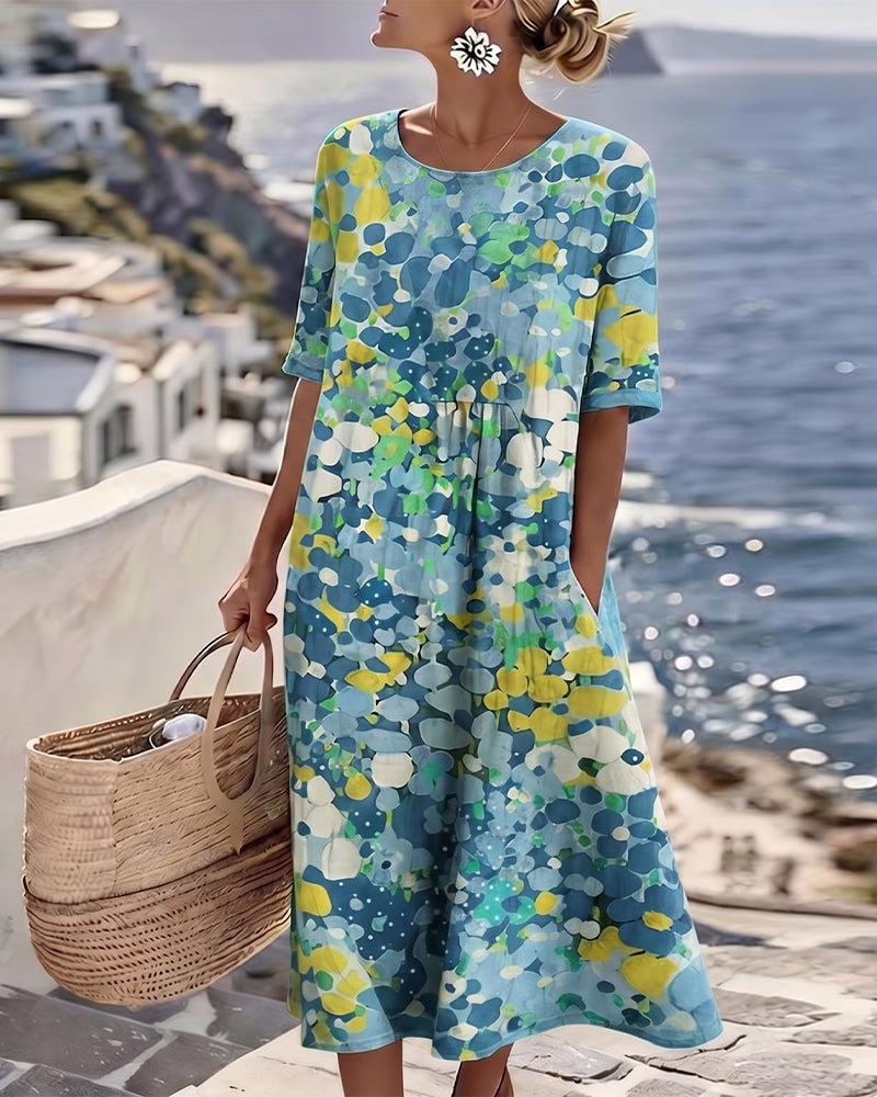 Elena - Robe midi florale légère et fluide