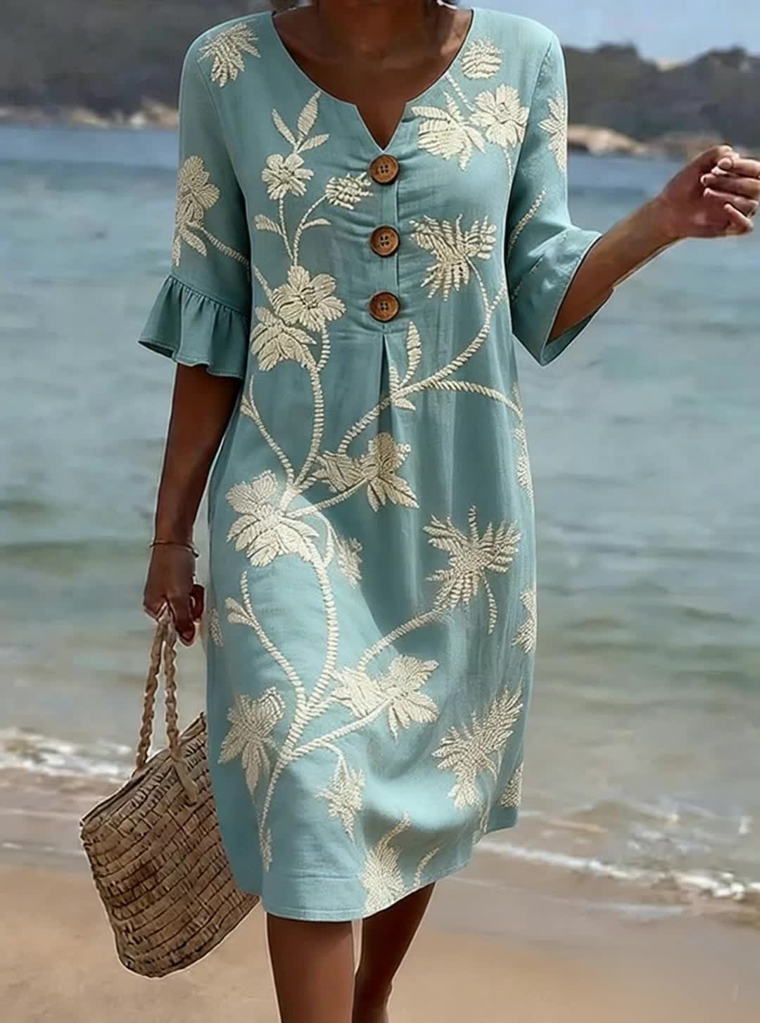 Céleste - Robe Décontractée Pour Femme Avec Imprimé Floral