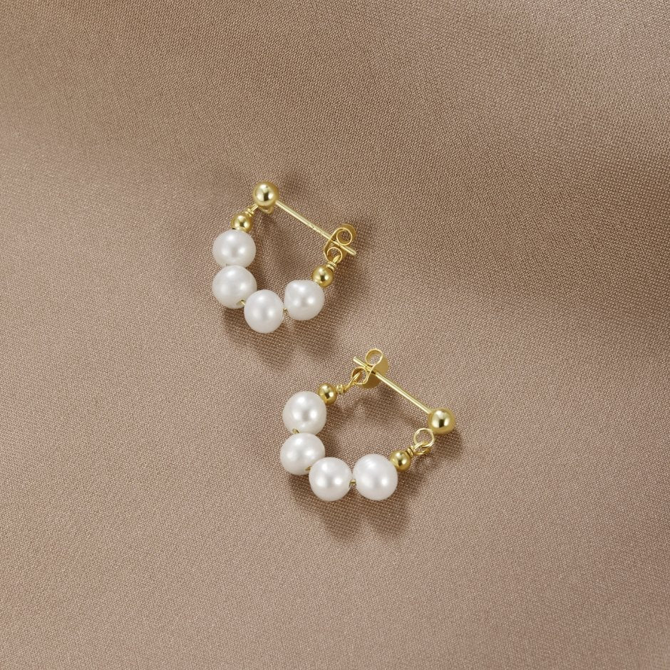 Boucles d'oreilles créoles Brigitte Pearl
