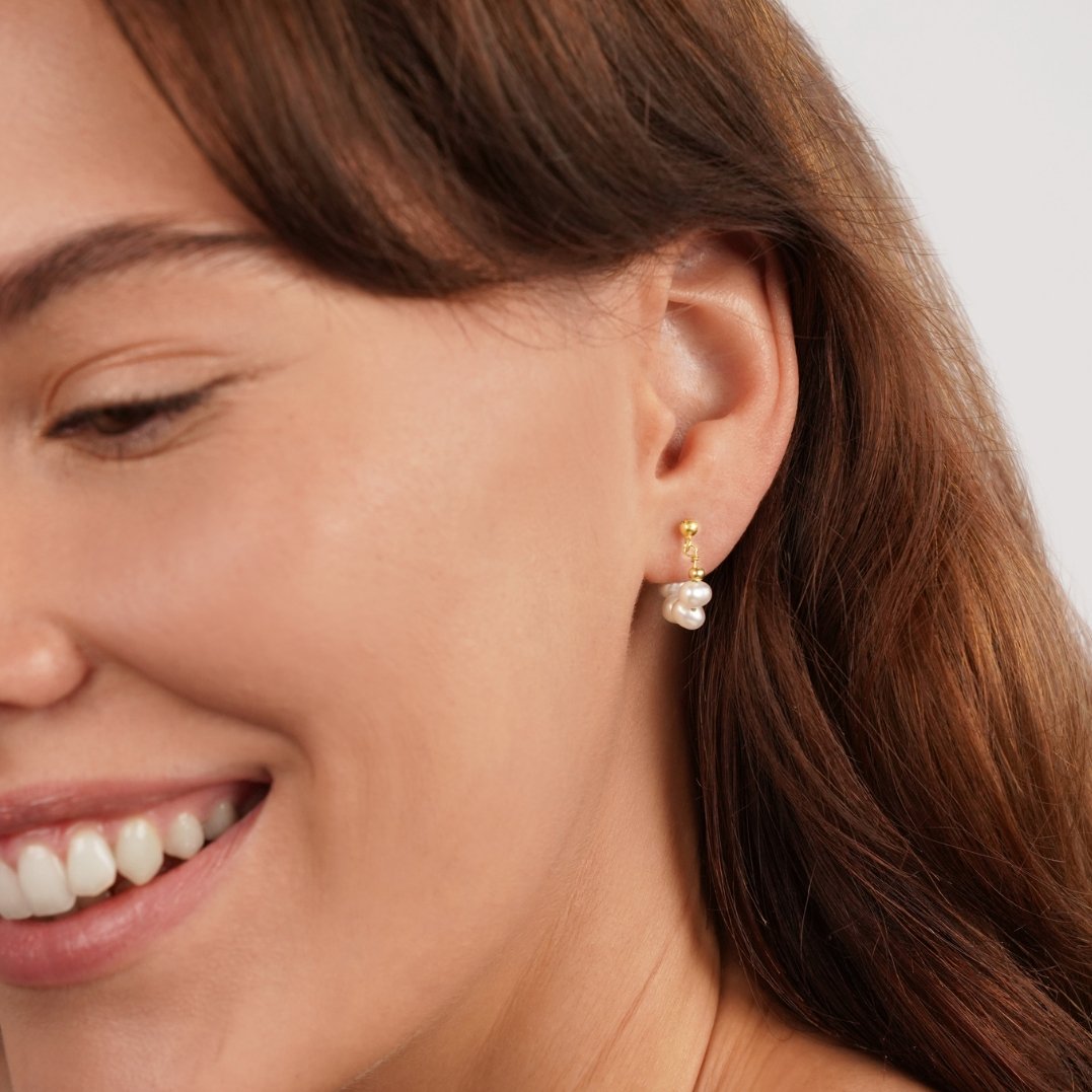 Boucles d'oreilles créoles Brigitte Pearl