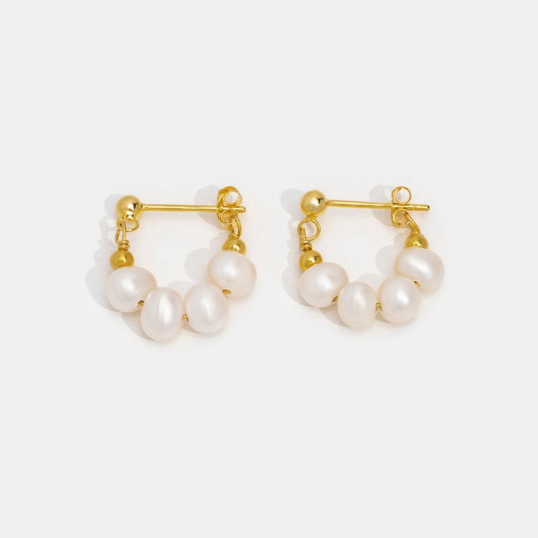 Boucles d'oreilles créoles Brigitte Pearl