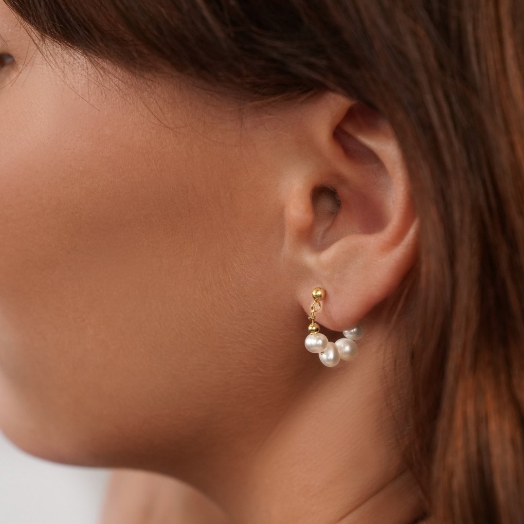 Boucles d'oreilles créoles Brigitte Pearl