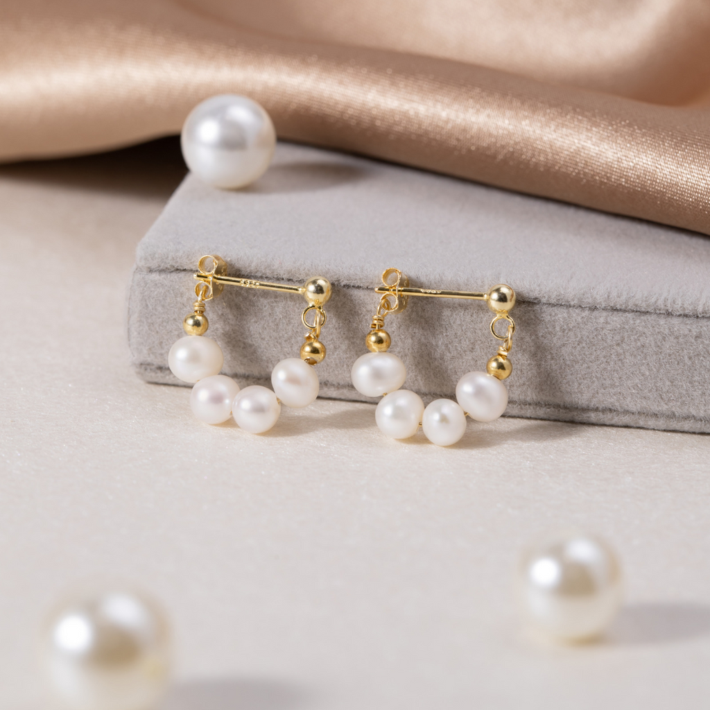 Boucles d'oreilles créoles Brigitte Pearl