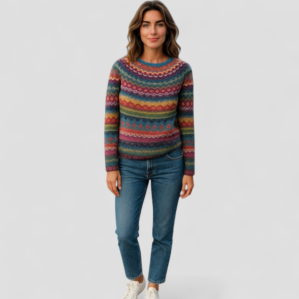 Sienna | Pull Femme en Maille avec Motif | Coupe Détendue & Chaud