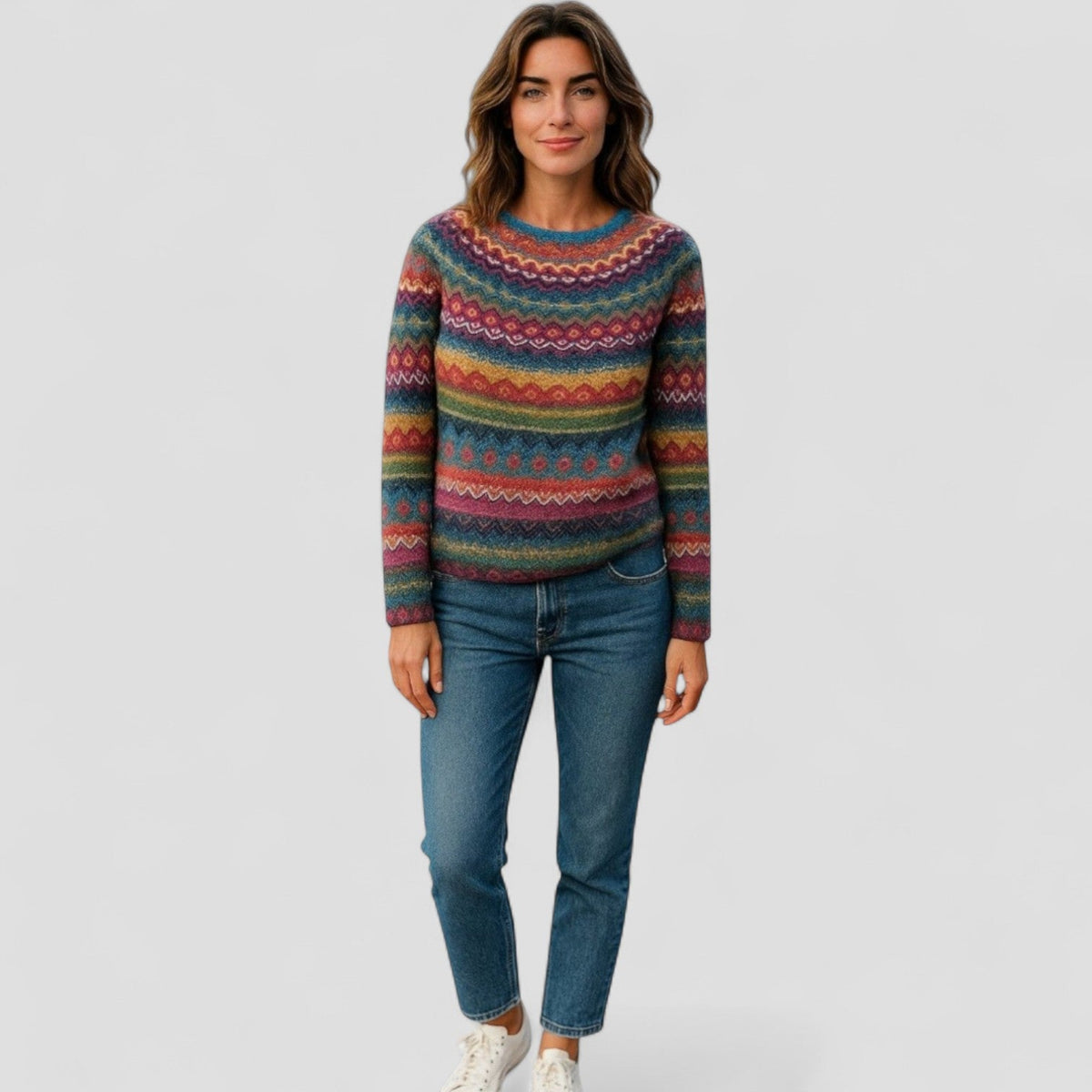 Sienna | Pull Femme en Maille avec Motif | Coupe Détendue & Chaud