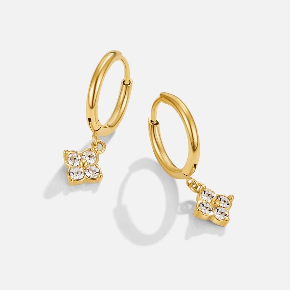 Les boucles d'oreilles trèfle à quatre feuilles