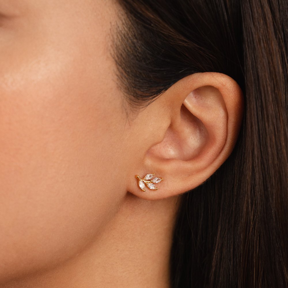 Puces d'oreilles feuille Louisa