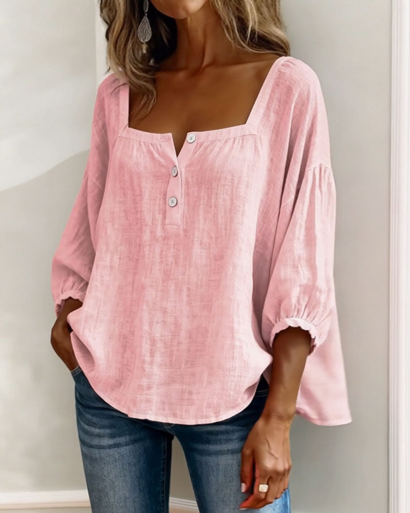 Glyressa - Blouse Femme Élégante à Col Carré