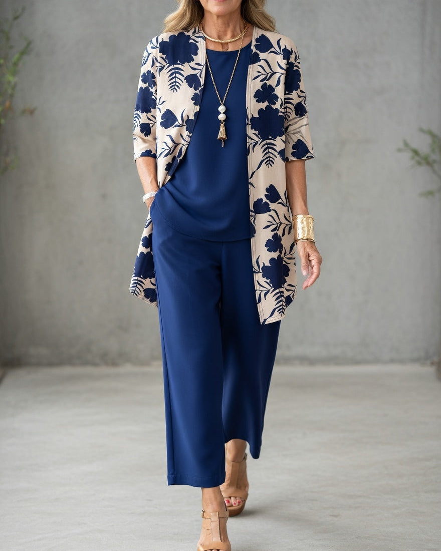 Ensemble Femme Trois Pièces Élégant Coupe Fluide et Confort Quotidien