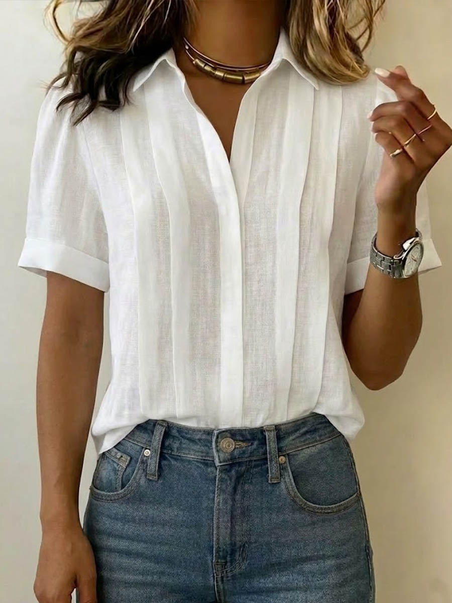 Ionea - Chemise à manches courtes avec fermeture à boutons