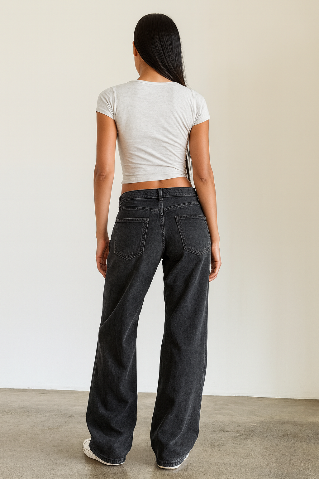 Pantalon femme à jambes larges, fermeture à boutons, passants de ceinture et quinze poches