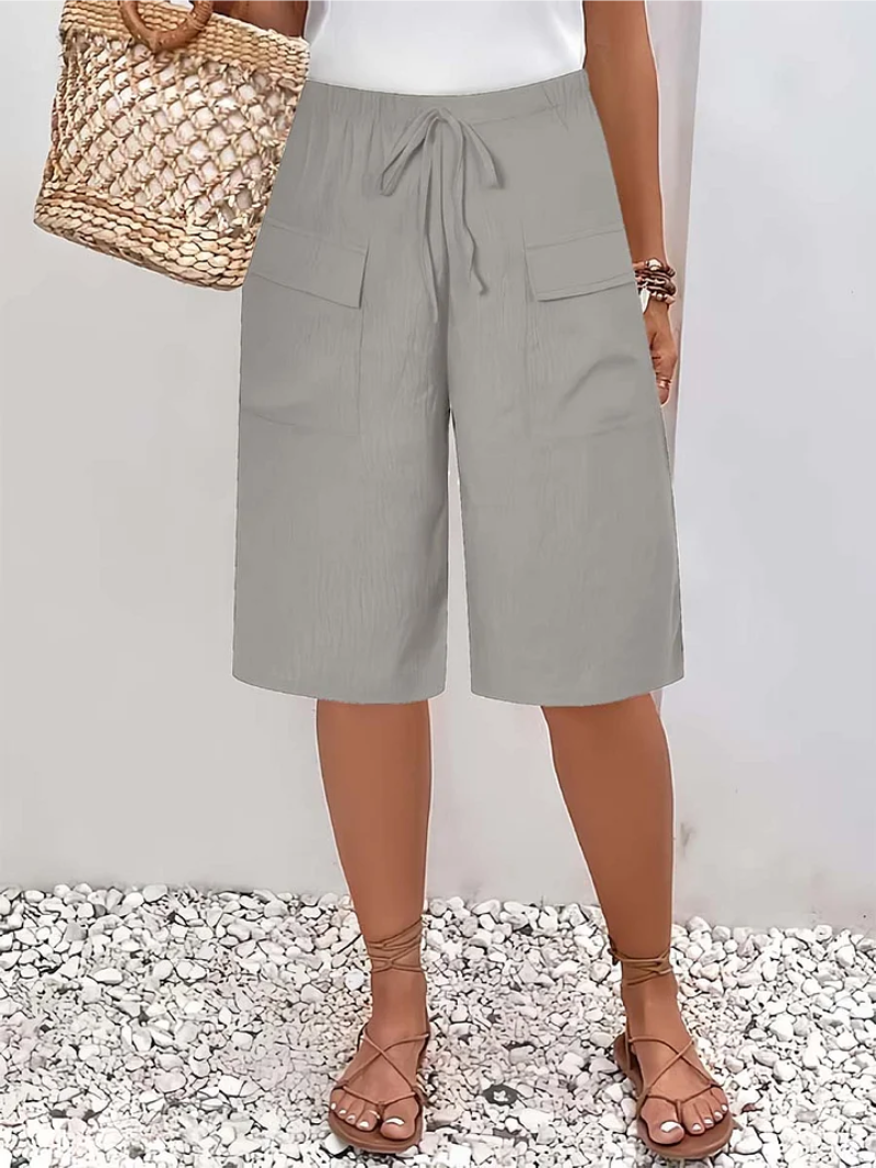 Aomira - Short Femme Taille Élastique avec Poches