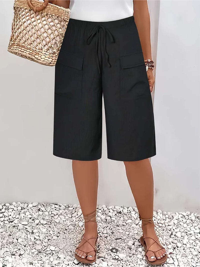 Aomira - Short Femme Taille Élastique avec Poches