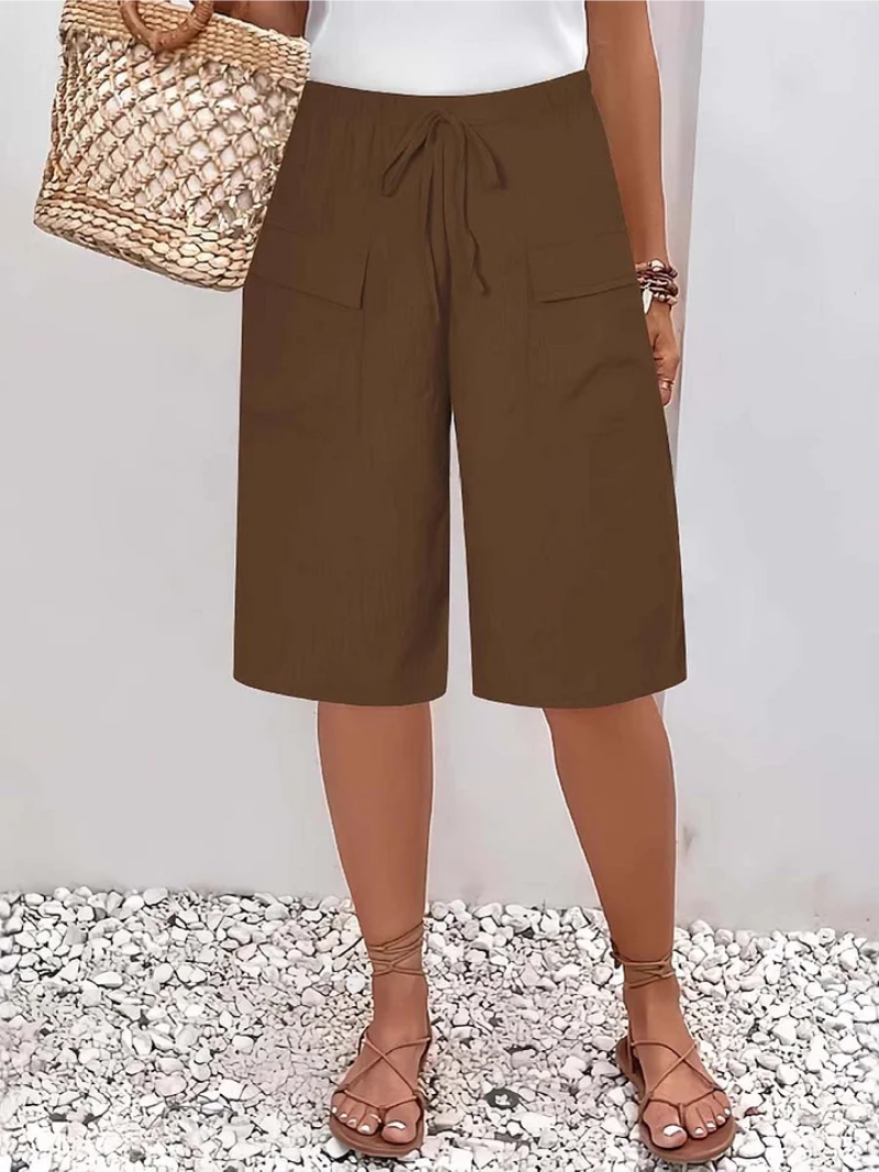 Aomira - Short Femme Taille Élastique avec Poches