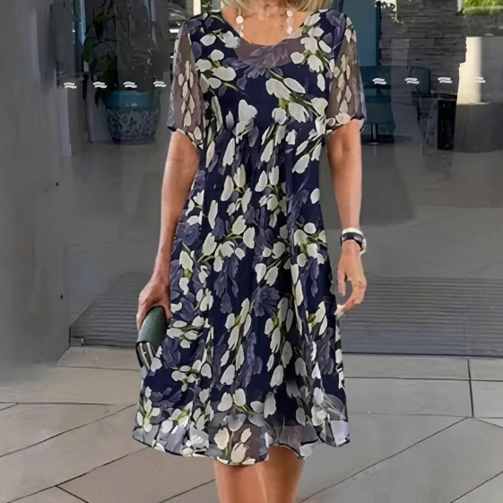 Elisa - Robe en chiffon floral élégante