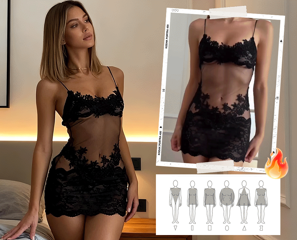 Lirielle - Robe Illusion Dentelle Minuit