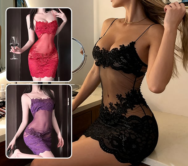 Lirielle - Robe Illusion Dentelle Minuit