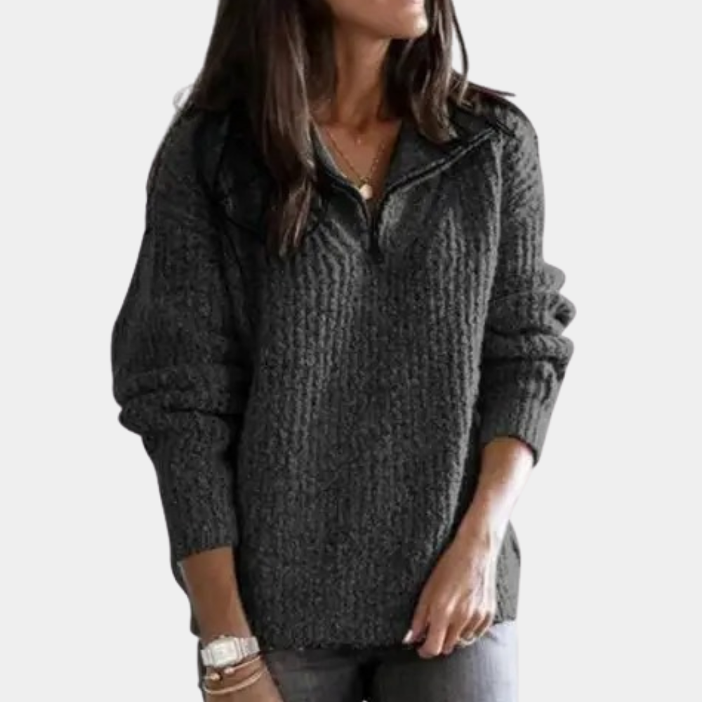 Evelien | Pull pour femmes avec demi-zip