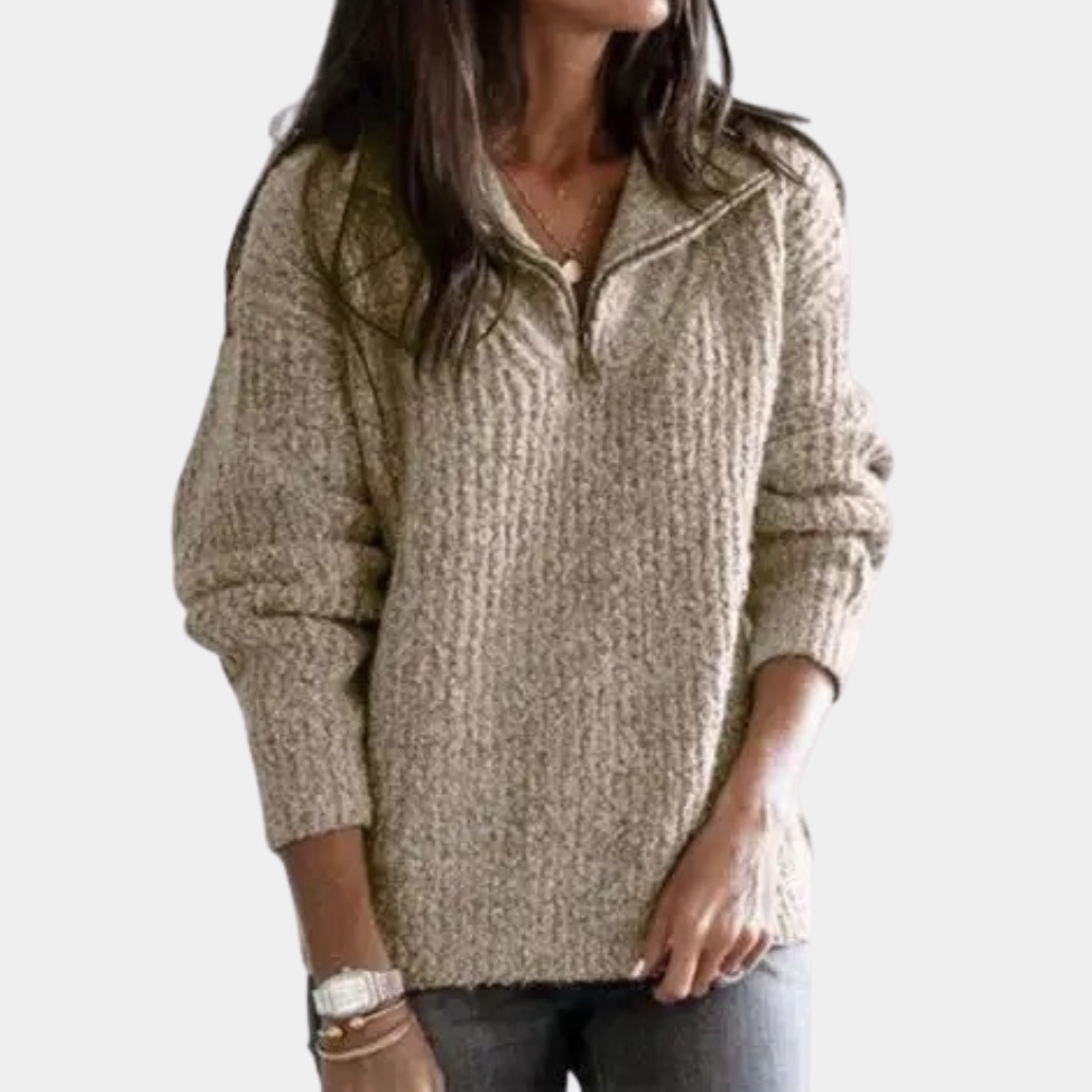 Evelien | Pull pour femmes avec demi-zip