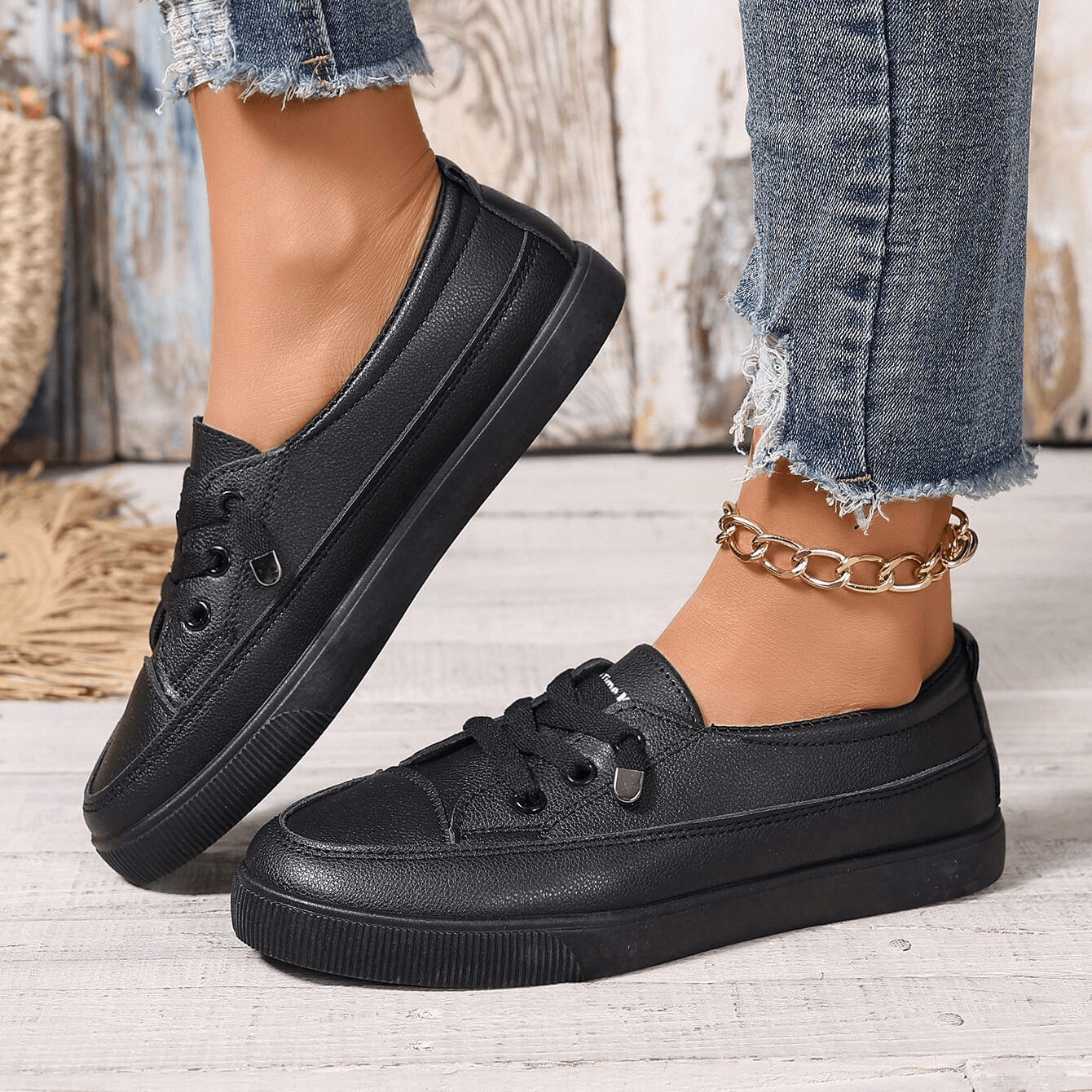 Chaussures Orthopédiques en Cuir à Lacets – Confort et Élégance