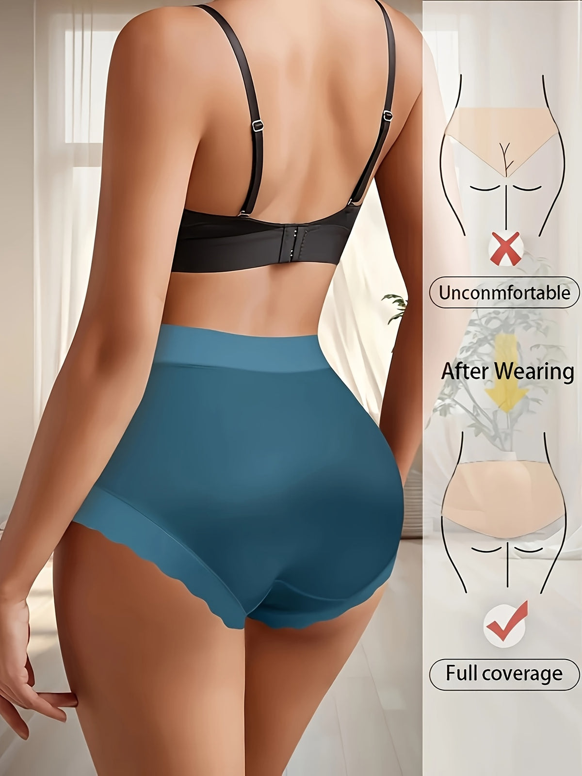 SOFIA™ | Pack de 4 Culottes Satinées Taille Haute