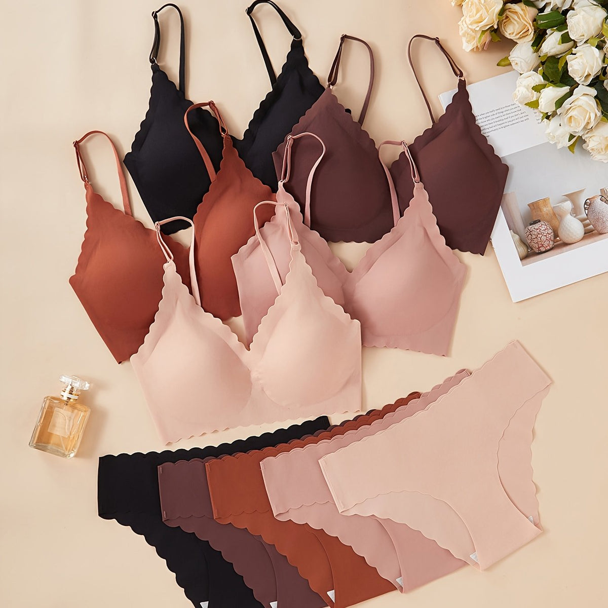 NAYA™ | Pack de 5 Ensembles – 5 Soutiens-Gorge + 5 Culottes