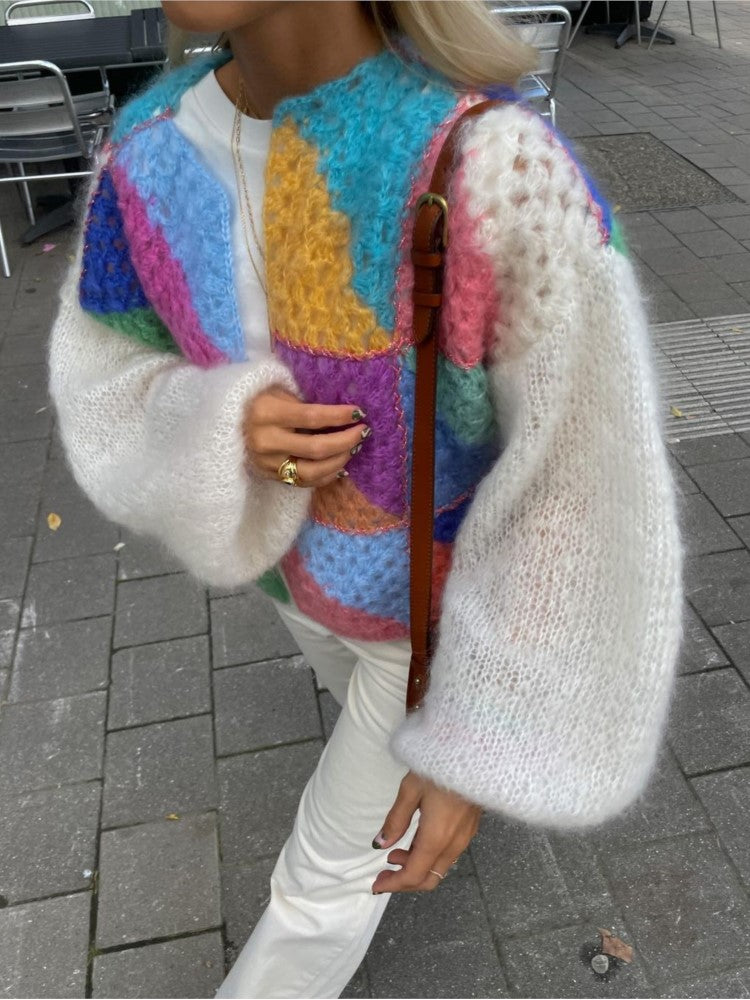 Femke | Pull en laine tricoté coloré
