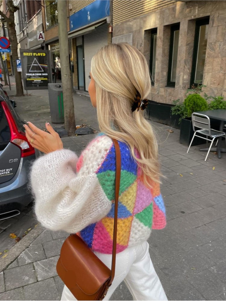 Femke | Pull en laine tricoté coloré