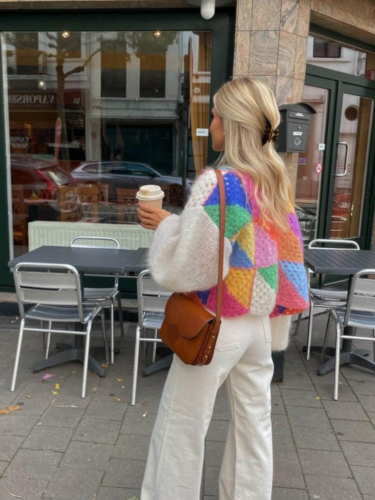 Femke | Pull en laine tricoté coloré