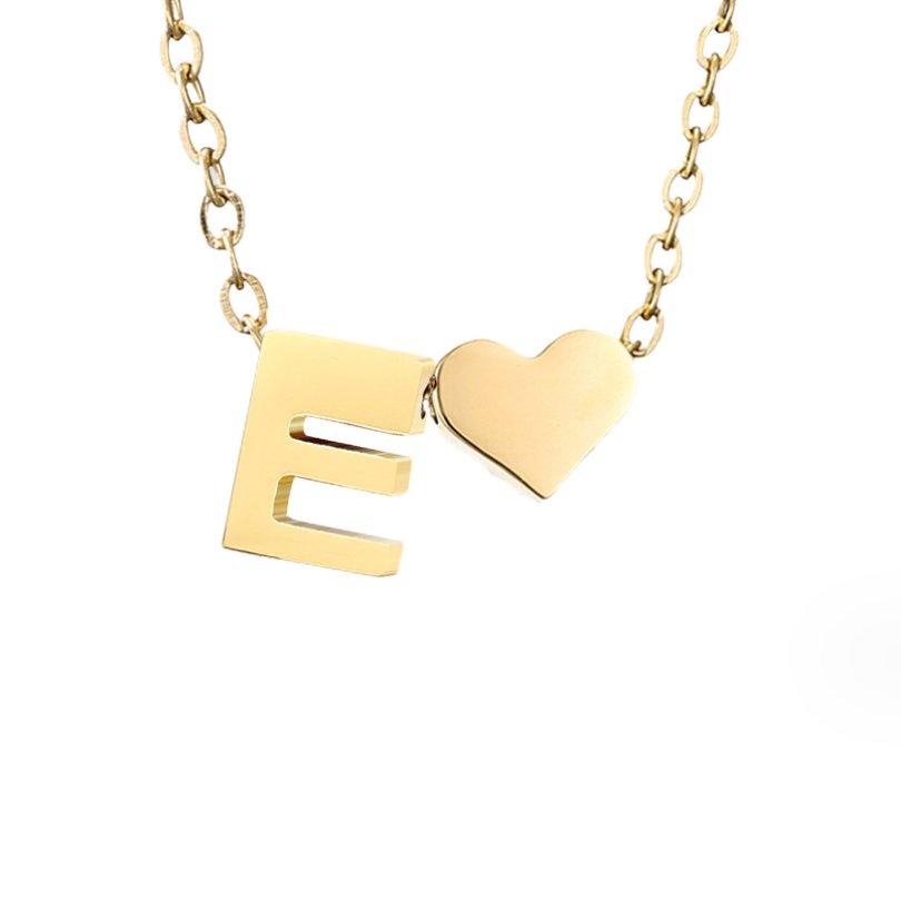 Collier Cœur et Lettre Original en Or
