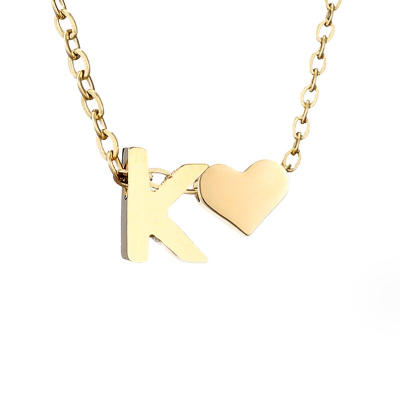 Collier Cœur et Lettre Original en Or