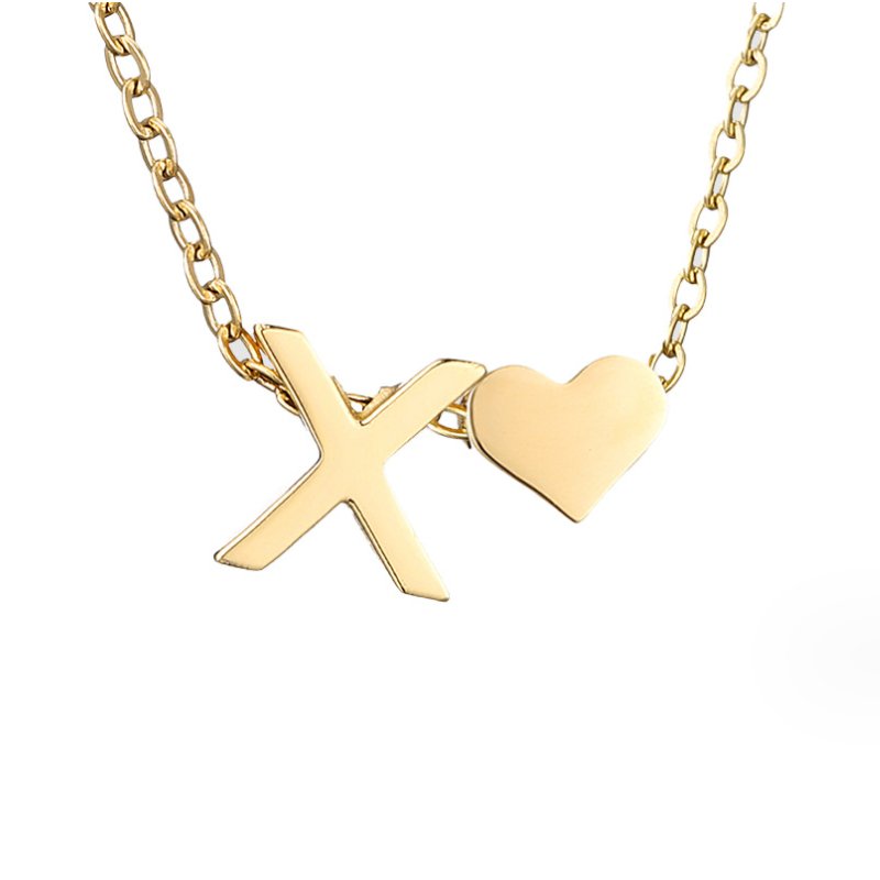 Collier Cœur et Lettre Original en Or