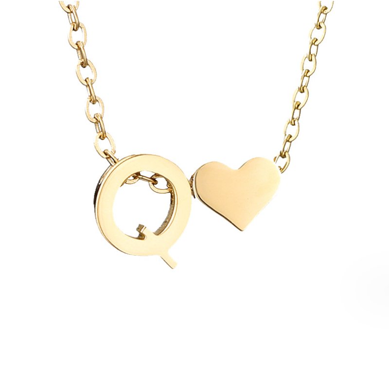 Collier Cœur et Lettre Original en Or