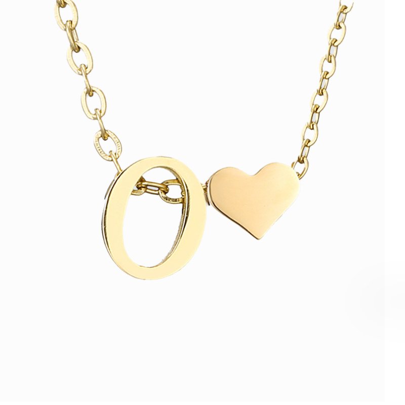 Collier Cœur et Lettre Original en Or