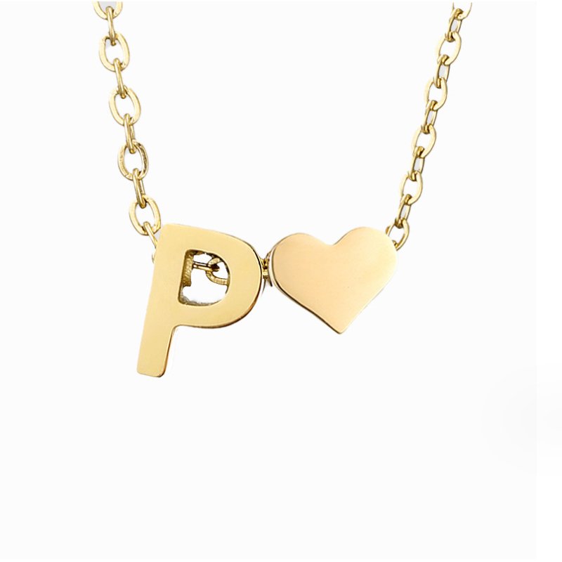 Collier Cœur et Lettre Original en Or