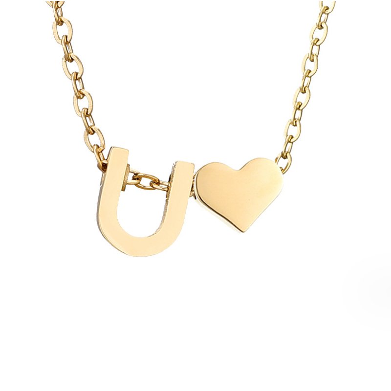 Collier Cœur et Lettre Original en Or