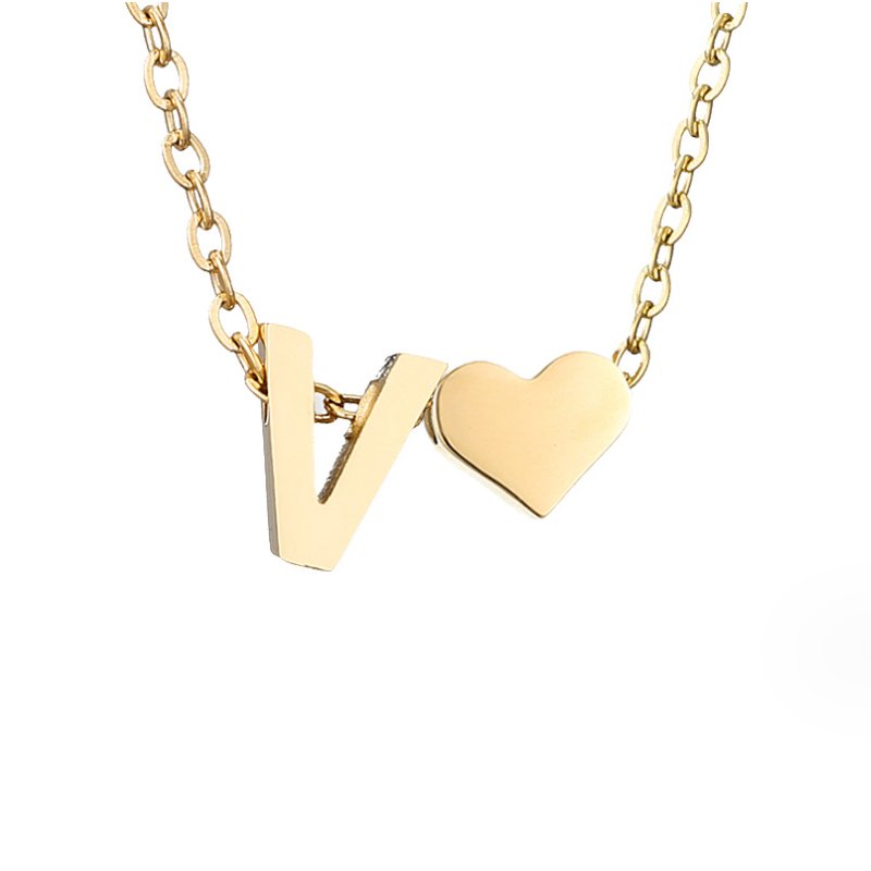 Collier Cœur et Lettre Original en Or