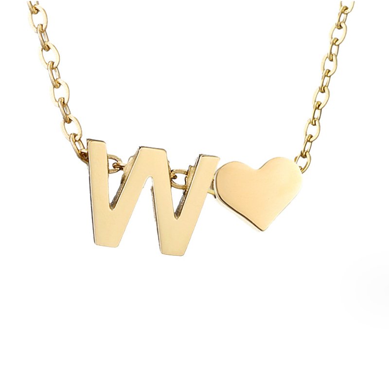 Collier Cœur et Lettre Original en Or