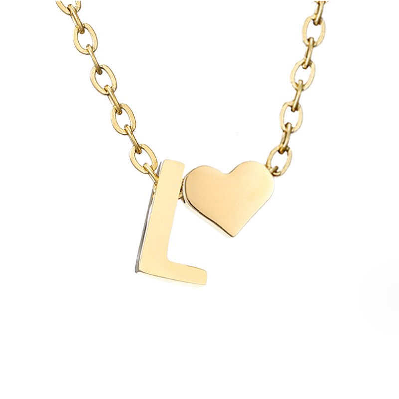 Collier Cœur et Lettre Original en Or