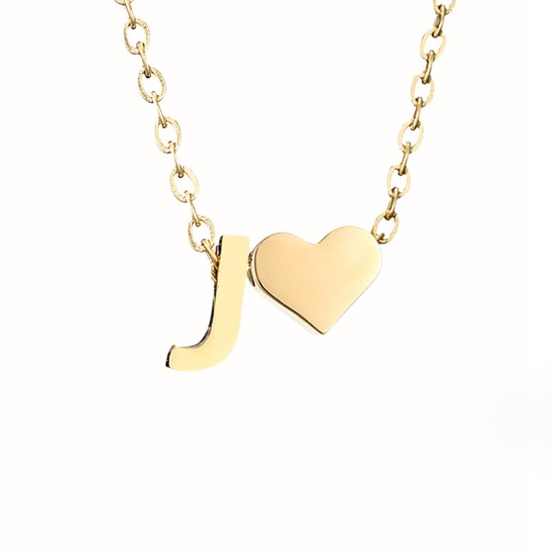 Collier Cœur et Lettre Original en Or