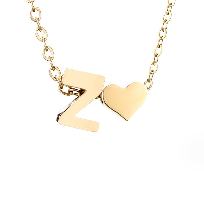 Collier Cœur et Lettre Original en Or
