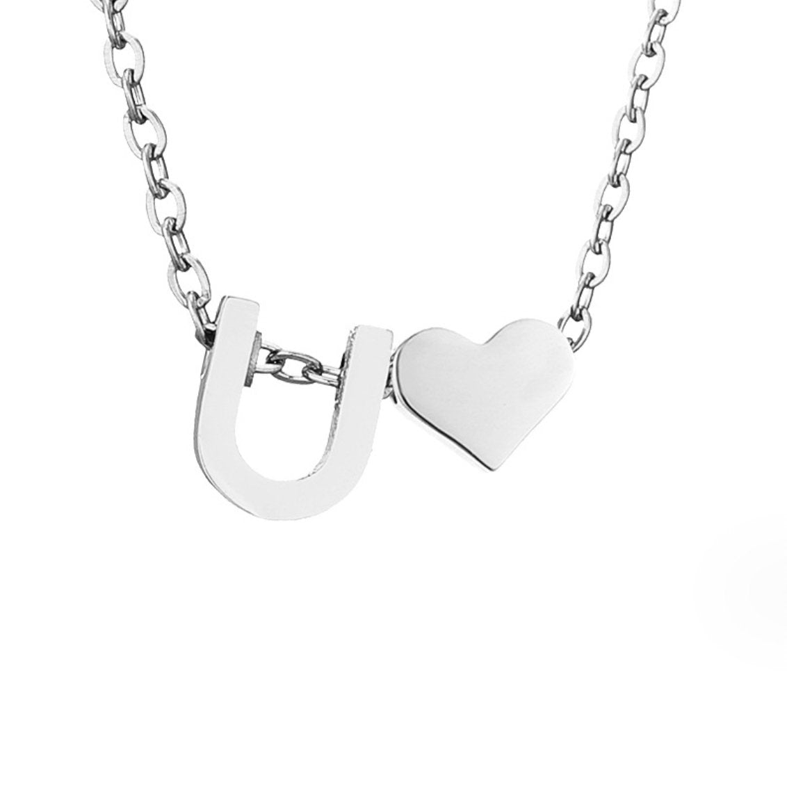Collier Cœur & Initiale en Argent