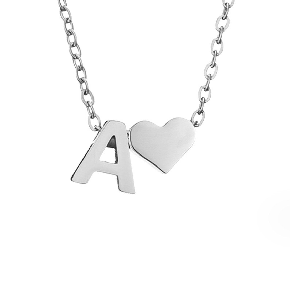 Collier Cœur & Initiale en Argent