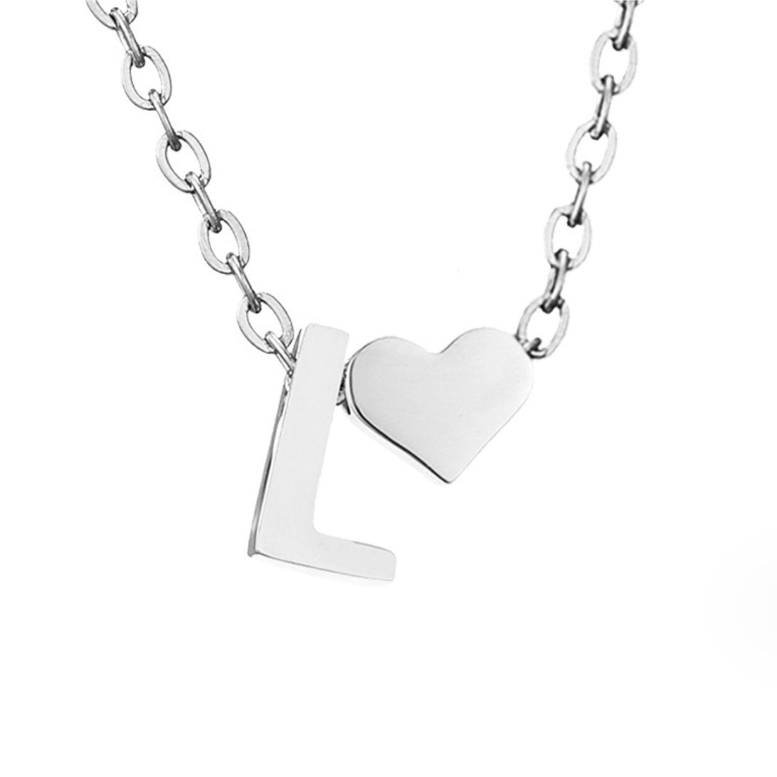 Collier Cœur & Initiale en Argent
