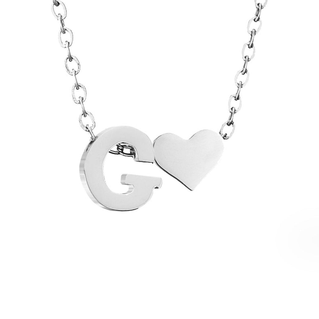 Collier Cœur & Initiale en Argent