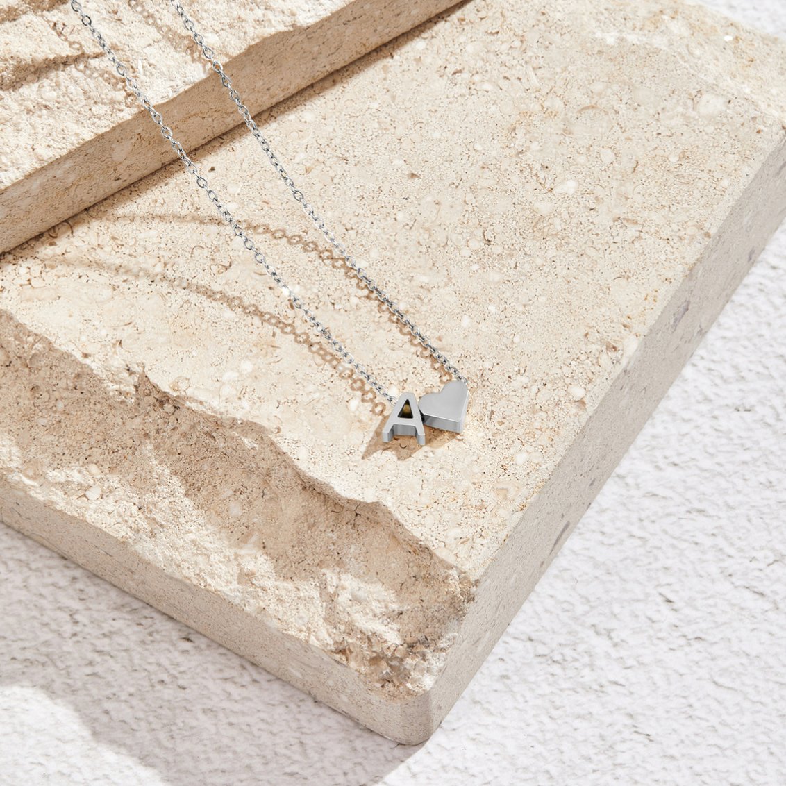Collier Cœur & Initiale en Argent