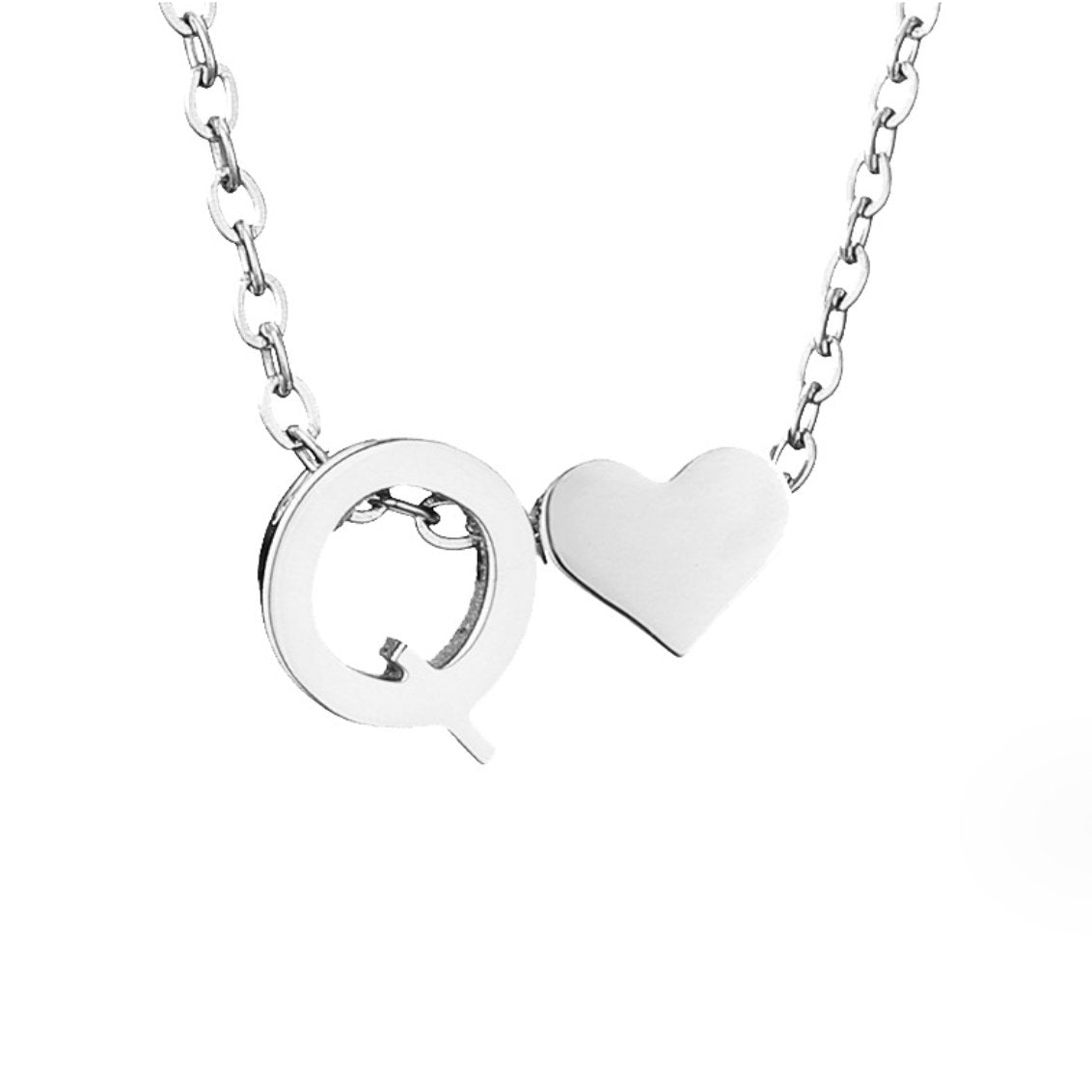 Collier Cœur & Initiale en Argent